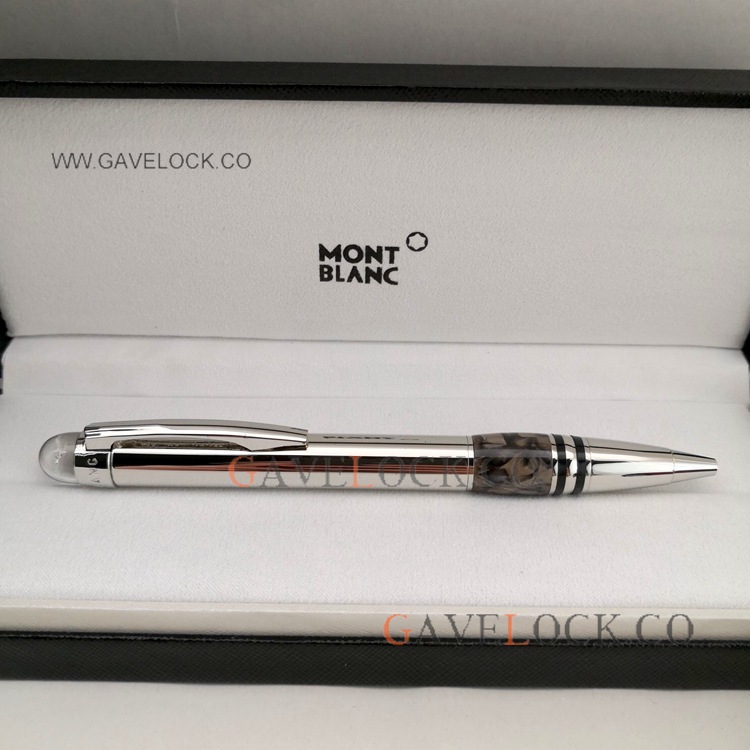 Mont Blanc Ballpoint Pen Starwalker Silver and Marble pen